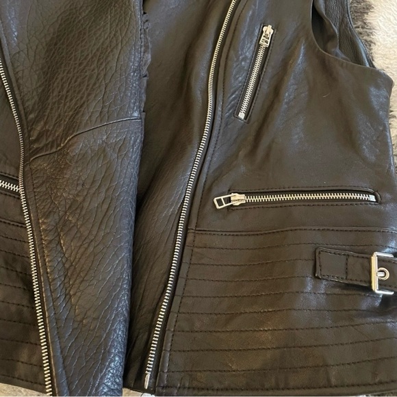 Victoria's Secret Soft Black Leather Motorcycle Vest, Size XL, NWOT - Picture 7 of 8
